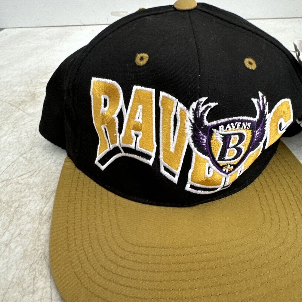 Youth Black and Gold Vintage Baltimore Ravens Two-Tone Snapback Hat - Picture 2 of 11
